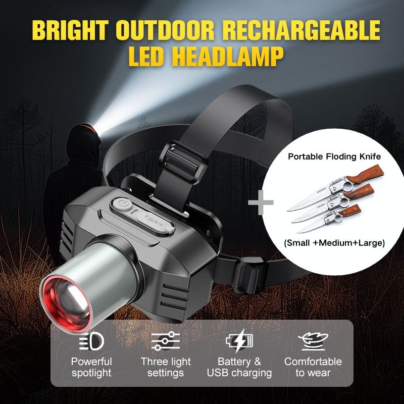 🎁 Hot Sale 49% OFF 🔥Bright Outdoor Rechargeable LED Headlamp