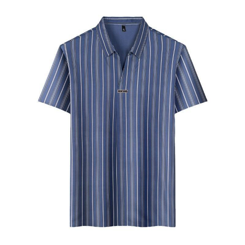 Chemise à manches courtes à rayures à rayures pour hommes (50% de réduction)