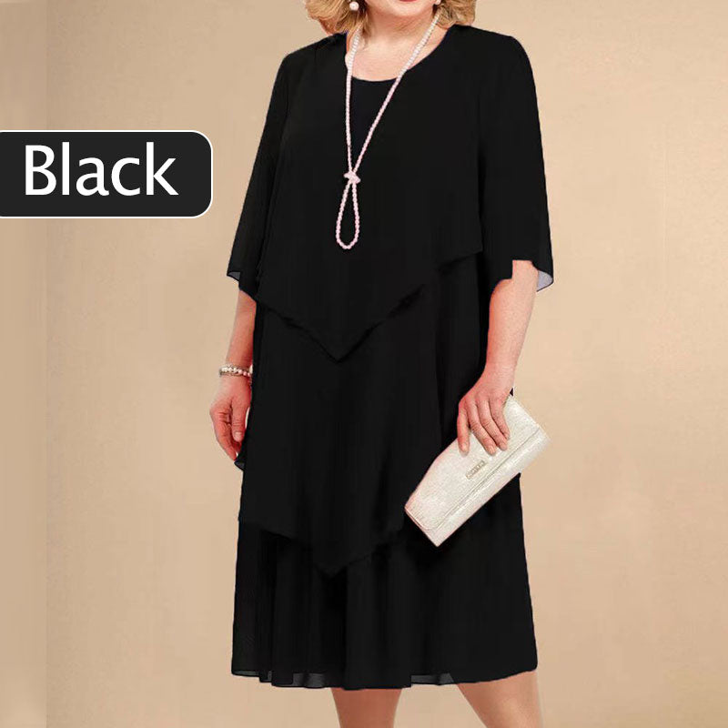 Plus Size Layered Midi Dress