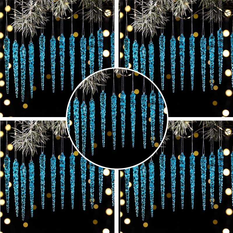 🔥LAST DAY SALE 50% OFF🔥 12PCS Glittering Christmas Tree Icicle Decorations