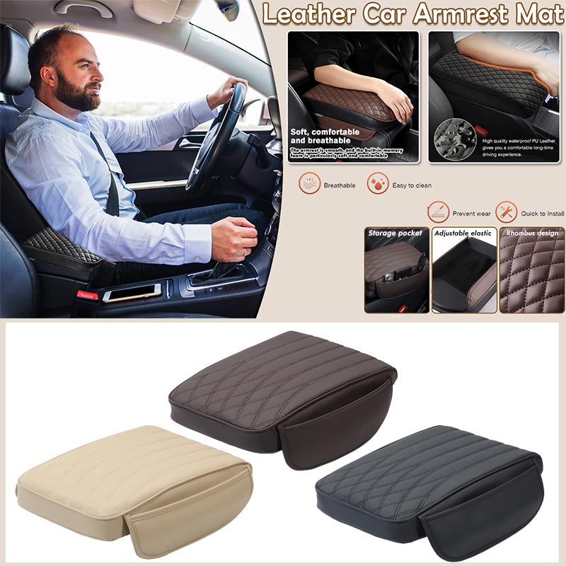 Tapis accoudoir de voiture en cuir universel