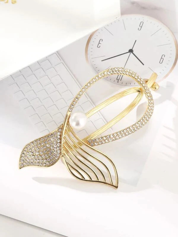 Rigiane Fish Tail & Pearl Decor Cair Clip (50% de réduction)