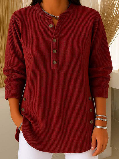 ✨🎅Last-Minute Christmas Offers 🎄⏰Women's Solid Color Crew Neck Long Sleeve Casual Loose Knit Pullover