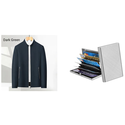 👑Fliwos® Men's Standing Collar Zipper Casual Jacket