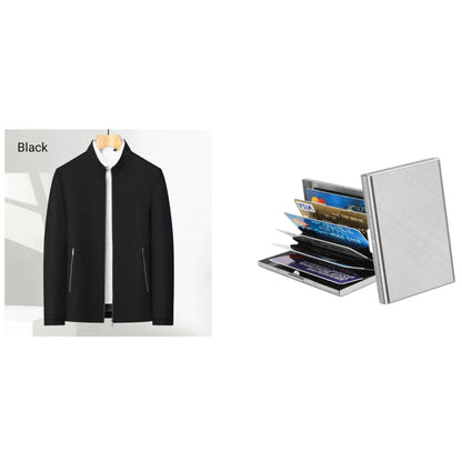 👑Fliwos® Men's Standing Collar Zipper Casual Jacket