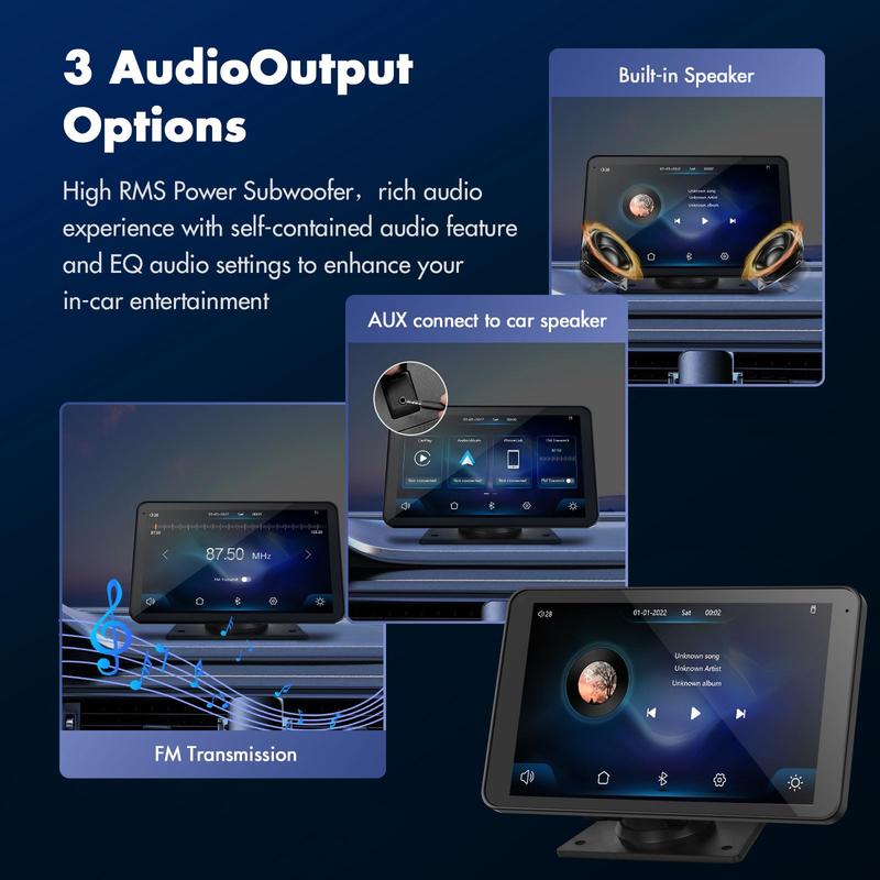 2025 Newest Portable Carplay Screen-Wide-Compatibility Multi-Device Car Infotainment System