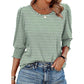🌺Women Dressy Casual 3/4 Length Sleeve Blouses with Smocked Cuffs