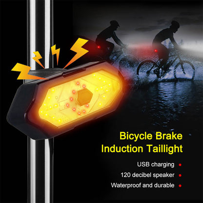 Waterproof Night Riding LED Mountain Bike Remote Control Steering Tail Light