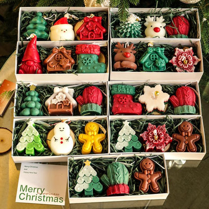 🕯️Cute Festive Scented Candles | Handmade Christmas Gift Set - Aromatherapy & Perfect Holiday Decor