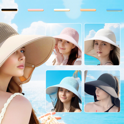 🌞2025 Summer Essentials😍 👒Wide Brim Sun Hat With Removable Neck Flap