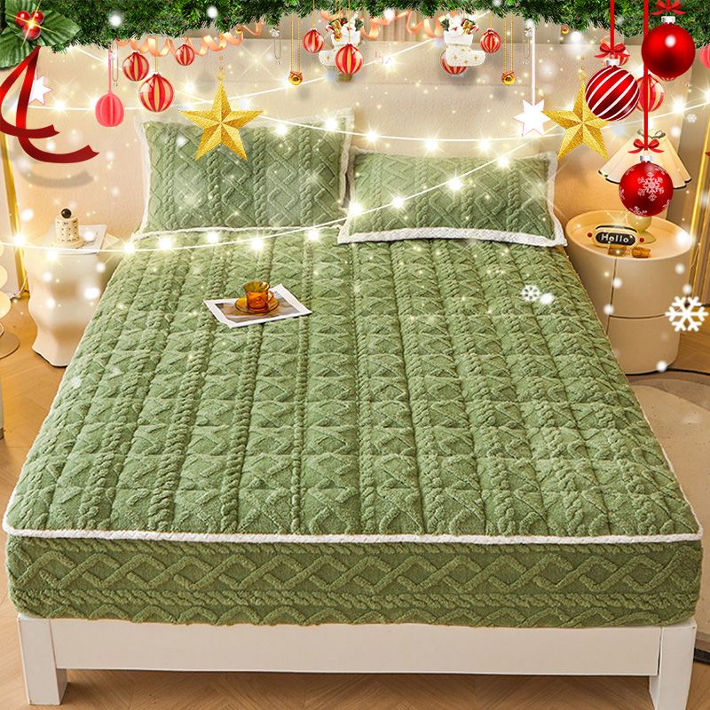 【📍Exquisite Collection📍】 WARM FITTED BED SHEET - Brushed Flannel & Deep Pocket (Up to 40cm), Non-Slip Corners for All-Season Comfort❄️🛌