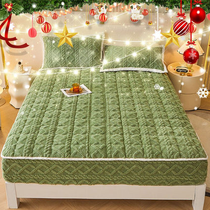 【📍Exquisite Collection📍】 WARM FITTED BED SHEET - Brushed Flannel & Deep Pocket (Up to 40cm), Non-Slip Corners for All-Season Comfort❄️🛌