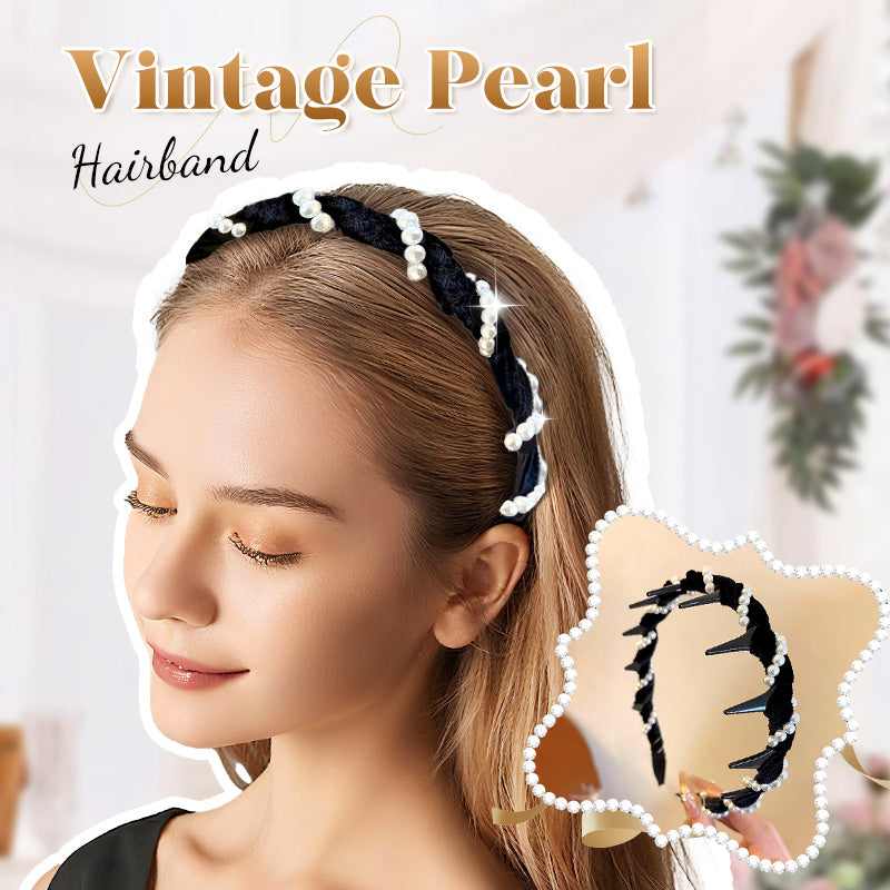 🔥Hot Sale🔥Vintage High Cranium Artificial Pearl Hairband（50% OFF）