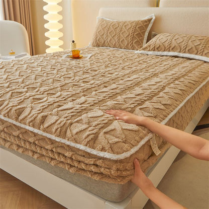 【📍Exquisite Collection📍】 WARM FITTED BED SHEET - Brushed Flannel & Deep Pocket (Up to 40cm), Non-Slip Corners for All-Season Comfort❄️🛌