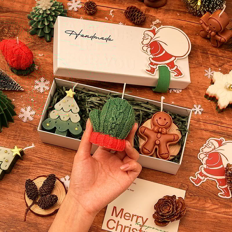 🕯️Cute Festive Scented Candles | Handmade Christmas Gift Set - Aromatherapy & Perfect Holiday Decor