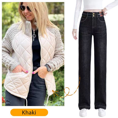 🎁Christmas sale☃️2025 New Women's Knit Patchwork Puffy Jacket