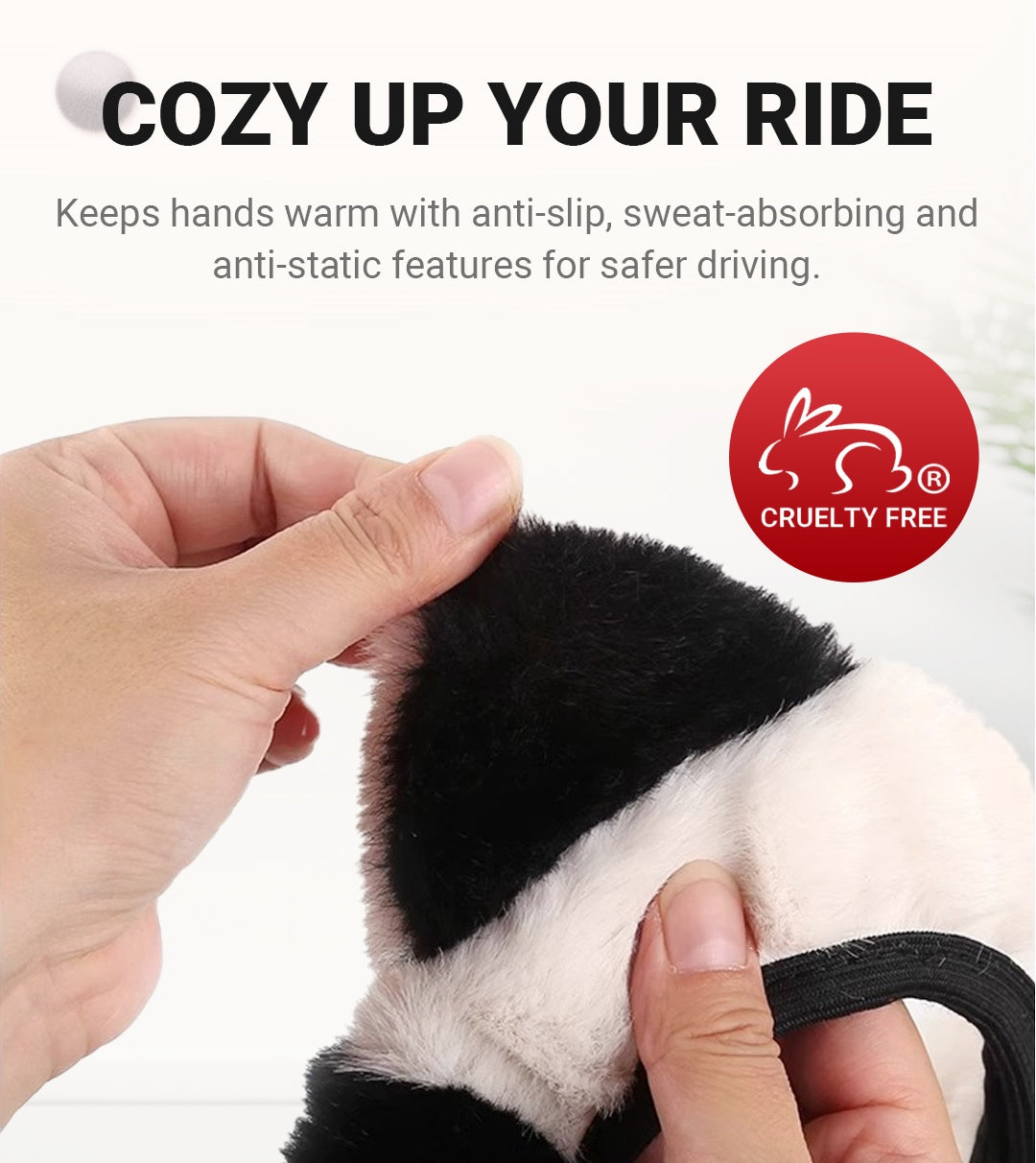 🎁 Black Friday Special Offer - 50% off🎅Universal Non-slip Soft Cute Cat Ears Plush Steering Wheel Cover