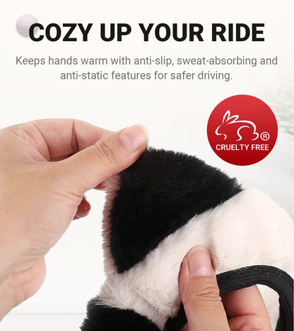 🎁 Black Friday Special Offer - 50% off🎅Universal Non-slip Soft Cute Cat Ears Plush Steering Wheel Cover