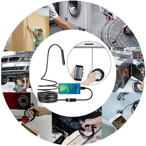 🔍 50% OFF! ✨ 3-IN-1 ENDOSCOPE - 2.0MP HD with 6 LED Lights, IP67 Waterproof, Compatible with Smartphones for Home Inspection and DIY Projects 📱🛠️