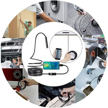 🔍 50% OFF! ✨ 3-IN-1 ENDOSCOPE - 2.0MP HD with 6 LED Lights, IP67 Waterproof, Compatible with Smartphones for Home Inspection and DIY Projects 📱🛠️