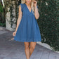 Summer V-neck short-sleeved hollow lace dress👗