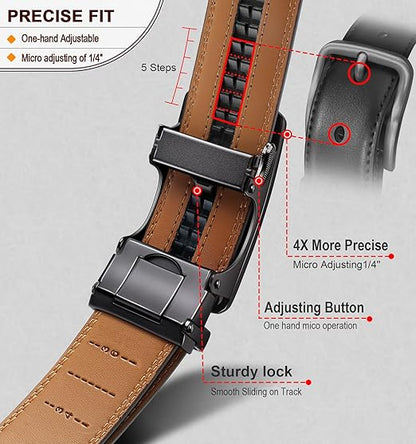 ✨️Best for Father's Day🎁 Leather Ratchet Belt With Adjustable Buckle💼
