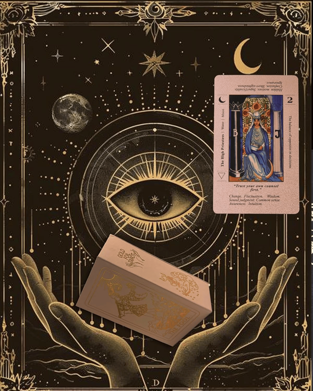 ✨Witchy Cauldron Rose Gold Tarot Cards with Guide Book🔮