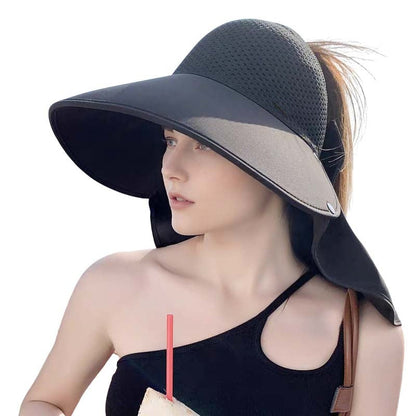 🌞2025 Summer Essentials😍 👒Wide Brim Sun Hat With Removable Neck Flap