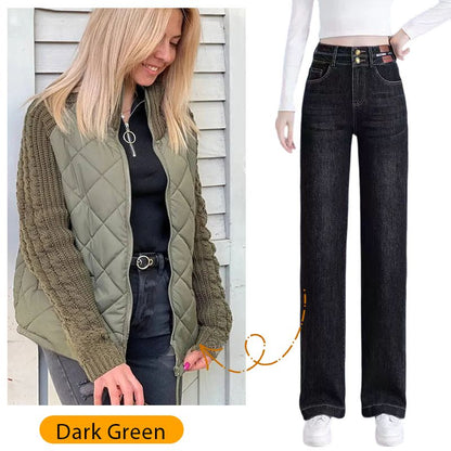 🎁Christmas sale☃️2025 New Women's Knit Patchwork Puffy Jacket