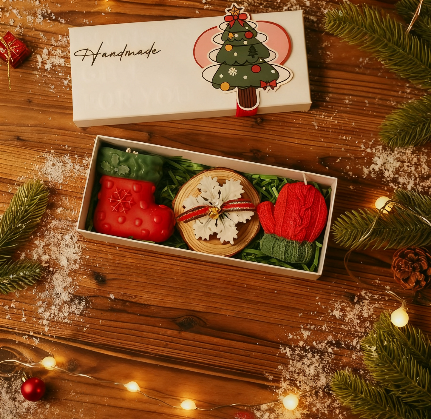 🕯️Cute Festive Scented Candles | Handmade Christmas Gift Set - Aromatherapy & Perfect Holiday Decor