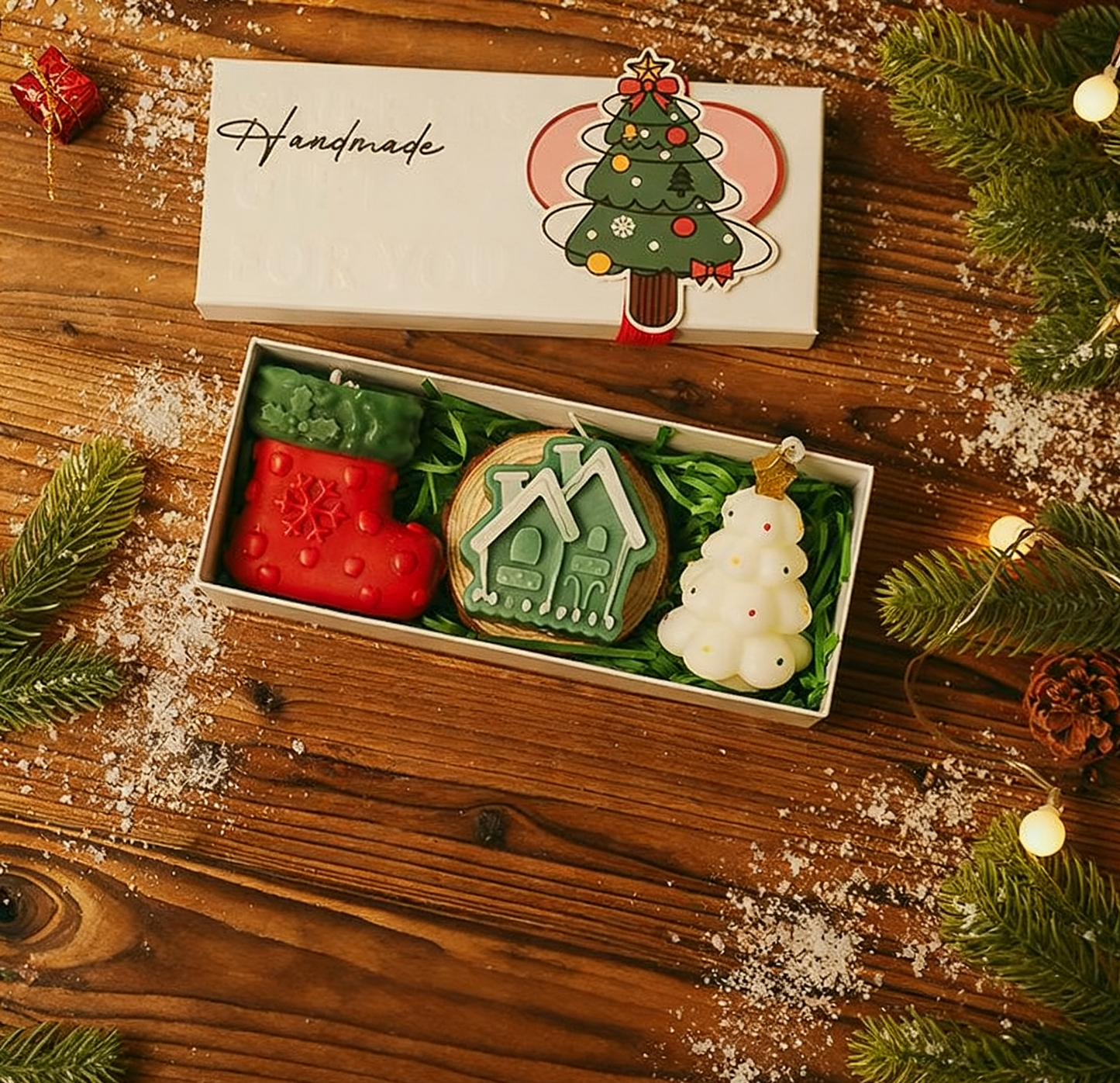 🕯️Cute Festive Scented Candles | Handmade Christmas Gift Set - Aromatherapy & Perfect Holiday Decor