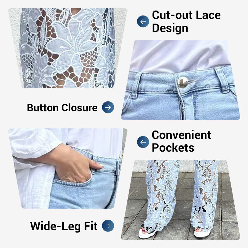 ⏰Time-limited Special-50% OFF💕👖Fashion Lace Patchwork Denim Jeans