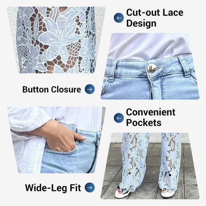 ⏰Time-limited Special-50% OFF💕👖Fashion Lace Patchwork Denim Jeans