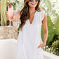 Summer V-neck short-sleeved hollow lace dress👗