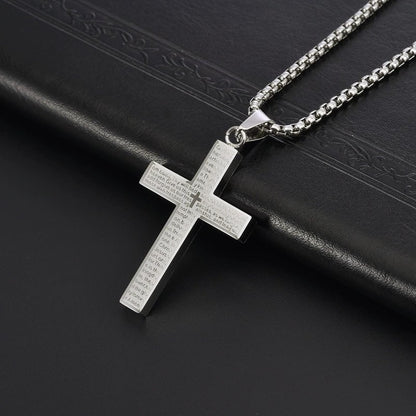 ✝️Lord's Prayer Scibble Cross Necklace