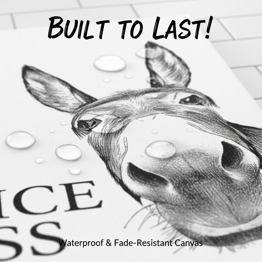 🥂 New Year, New Style: 50% Off Everything!Funny Bathroom Wall Art - "Nice Ass" Donkey Print