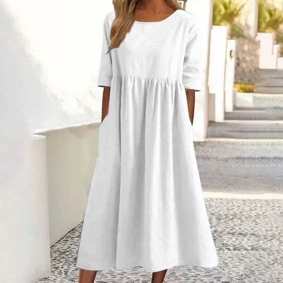 Robe de coton de poche de poche de poche extérieure de base de bases de base de bases de base pour femmes