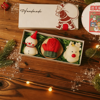 🕯️Cute Festive Scented Candles | Handmade Christmas Gift Set - Aromatherapy & Perfect Holiday Decor