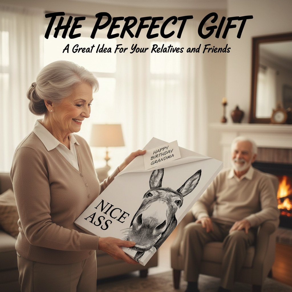 🥂 New Year, New Style: 50% Off Everything!Funny Bathroom Wall Art - "Nice Ass" Donkey Print