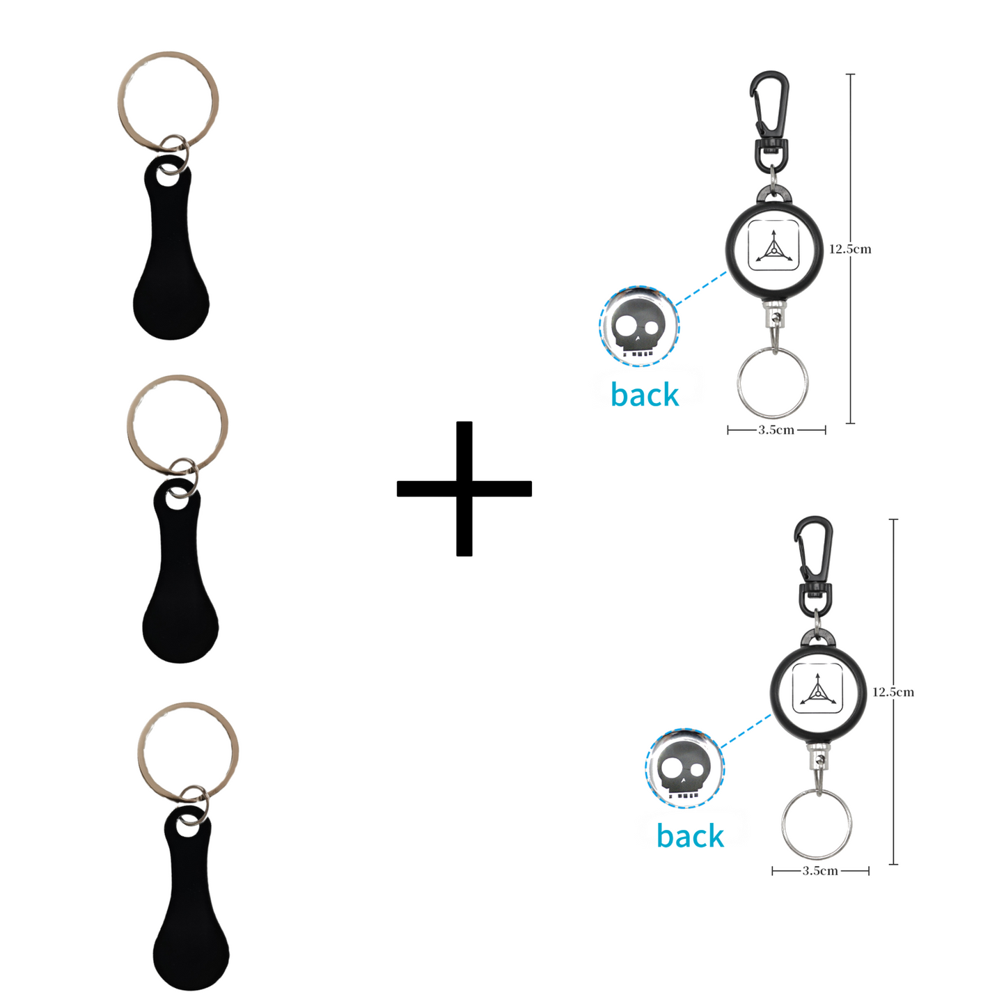 2 Pieces Stainless Steel Shopping Trolley Token Keyrings