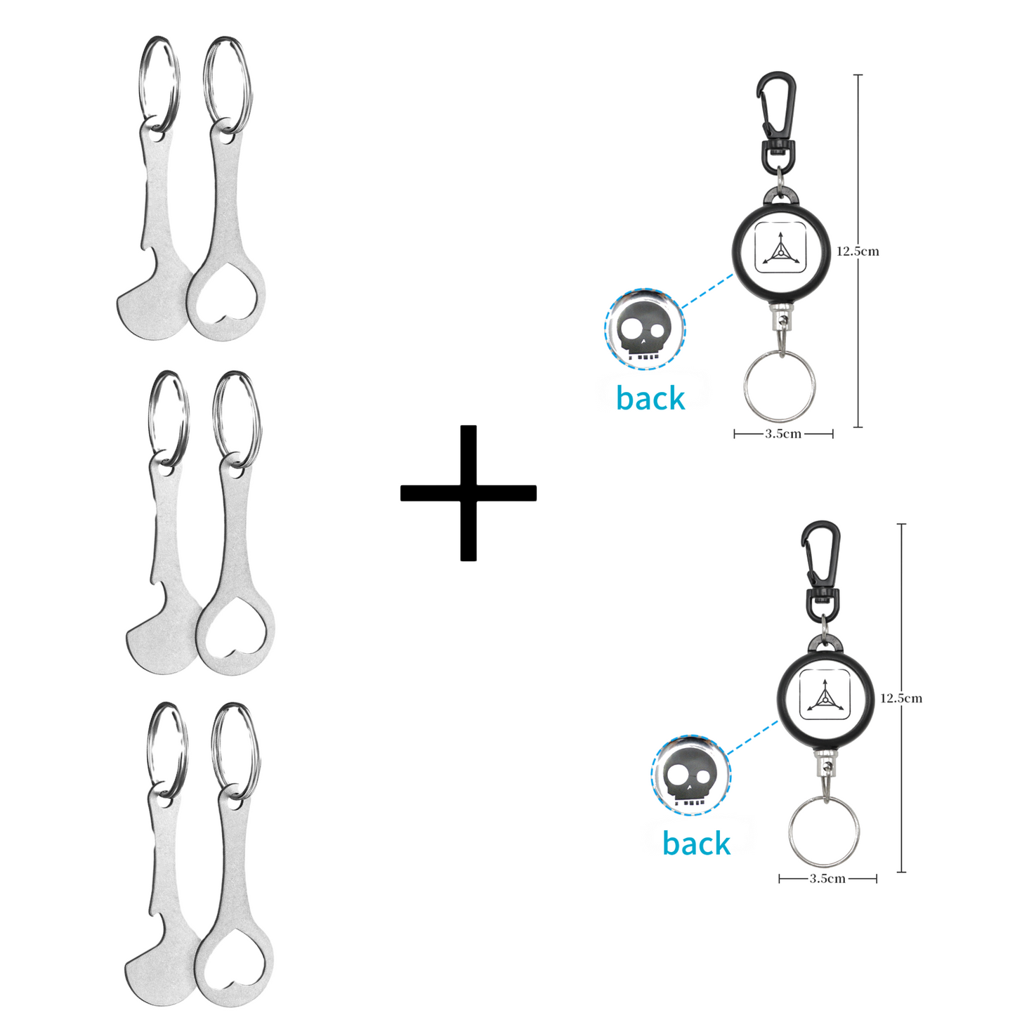 2 Pieces Stainless Steel Shopping Trolley Token Keyrings