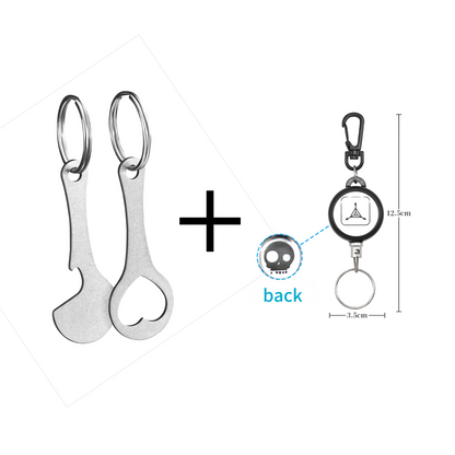 2 Pieces Stainless Steel Shopping Trolley Token Keyrings