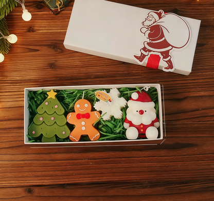 🕯️Cute Festive Scented Candles | Handmade Christmas Gift Set - Aromatherapy & Perfect Holiday Decor