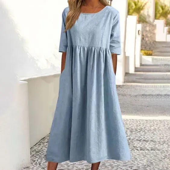 Robe de coton de poche de poche de poche extérieure de base de bases de base de bases de base pour femmes