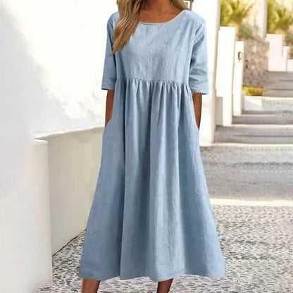 Robe de coton de poche de poche de poche extérieure de base de bases de base de bases de base pour femmes