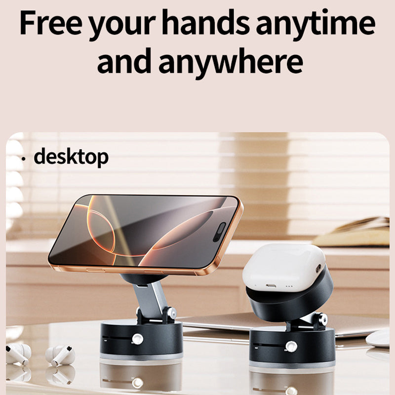 Multifunctional Foldable Vacuum Suction Cup Double-sided Magnetic Mobile Phone Holder