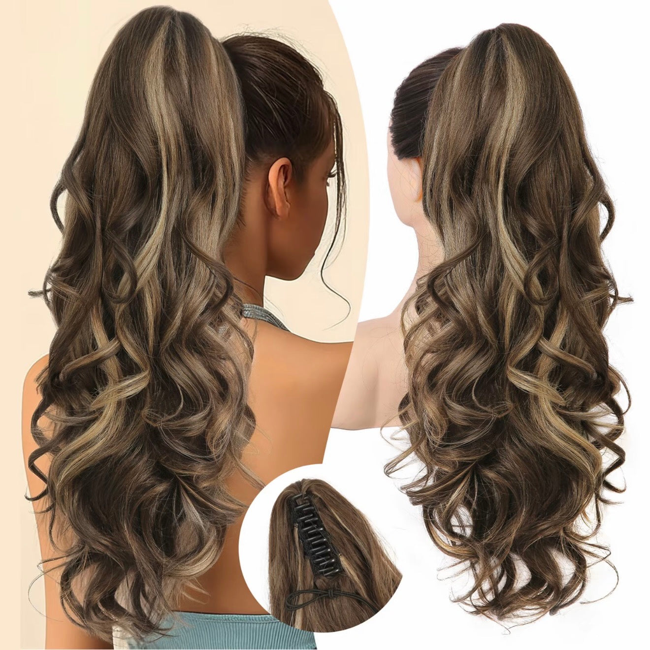 💜Limited time promotion 40%OFF💜Clip-on Wavy Ponytail Extension