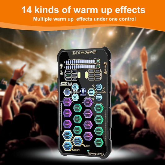 🎉 Neujahrsgeschenk – 50% RABATT!✨🎤 Tragbare Handheld-Live-Soundkarte (Stimmenverzerrer): Multifunktionale Effekte + Rauschunterdrückung – Streamen von überall!