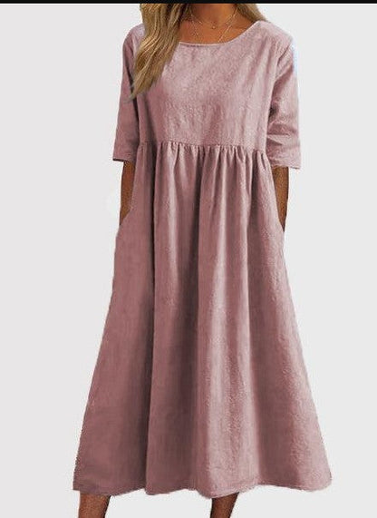 Robe de coton de poche de poche de poche extérieure de base de bases de base de bases de base pour femmes