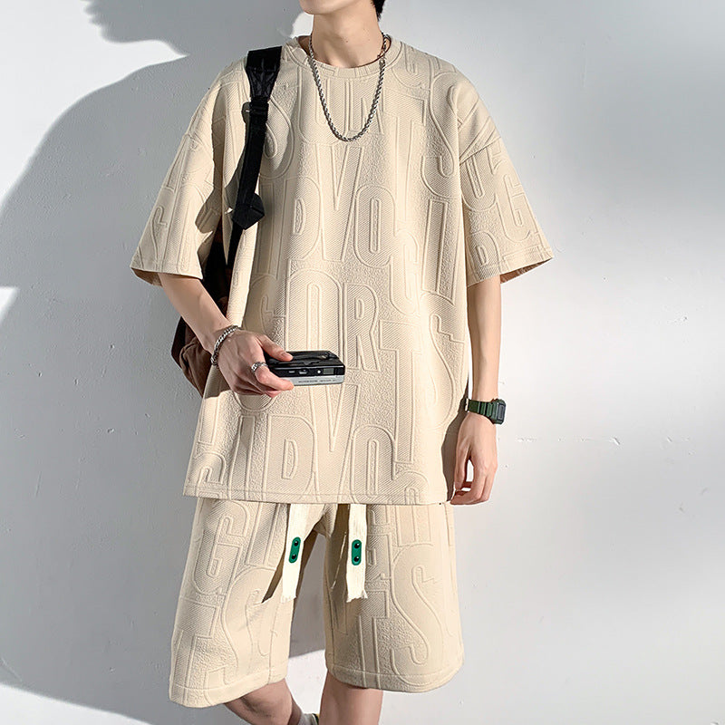 ✨Men's cotton Casual Loose Outfits Short  2 Pieces Suit👕